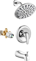 gotonovo Tub Shower Faucet Set with 6 Modes 6 in Round Head - High
