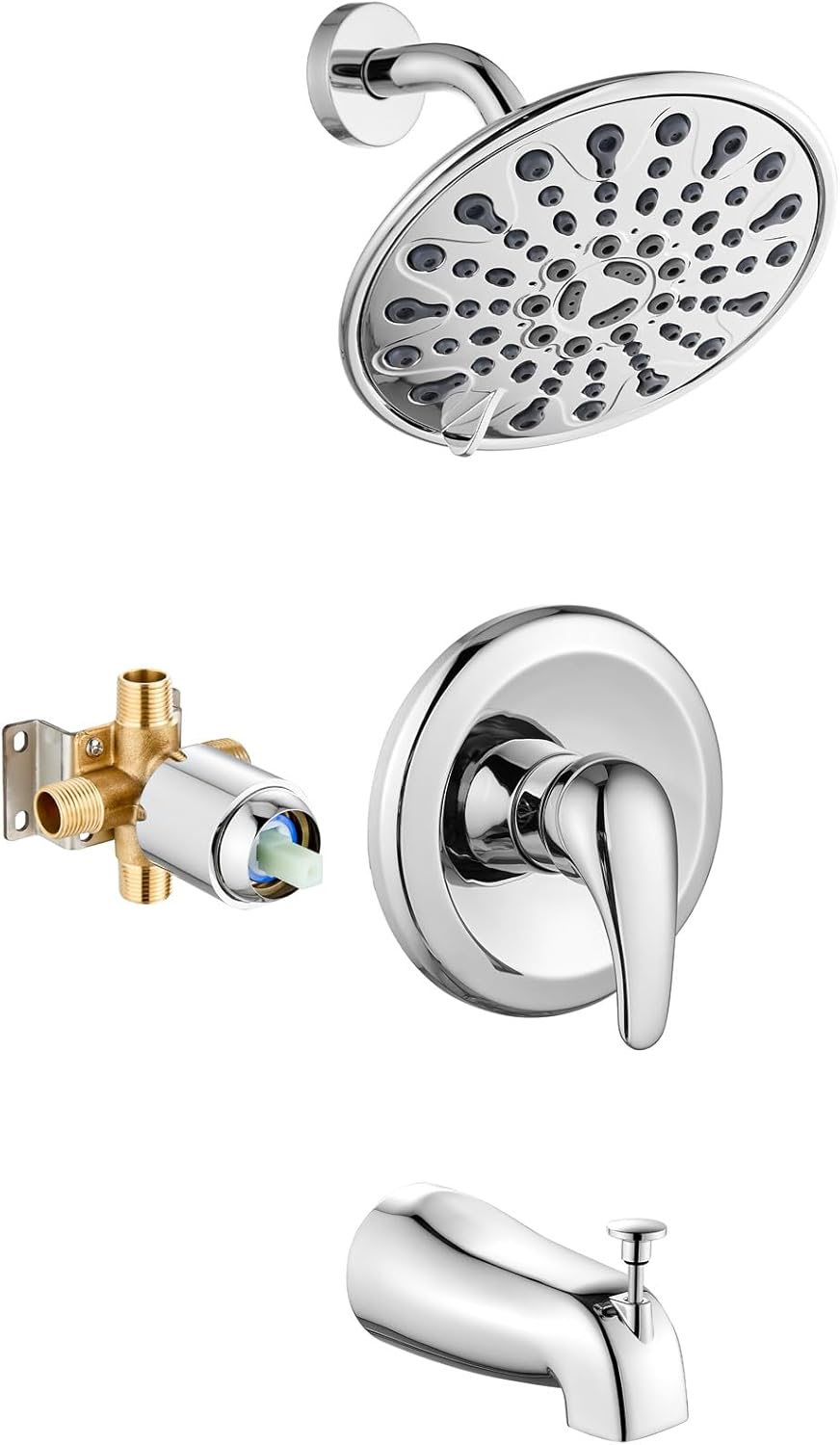 Gotonovo Tub Shower Faucet Set with 6 Modes and Valve Included