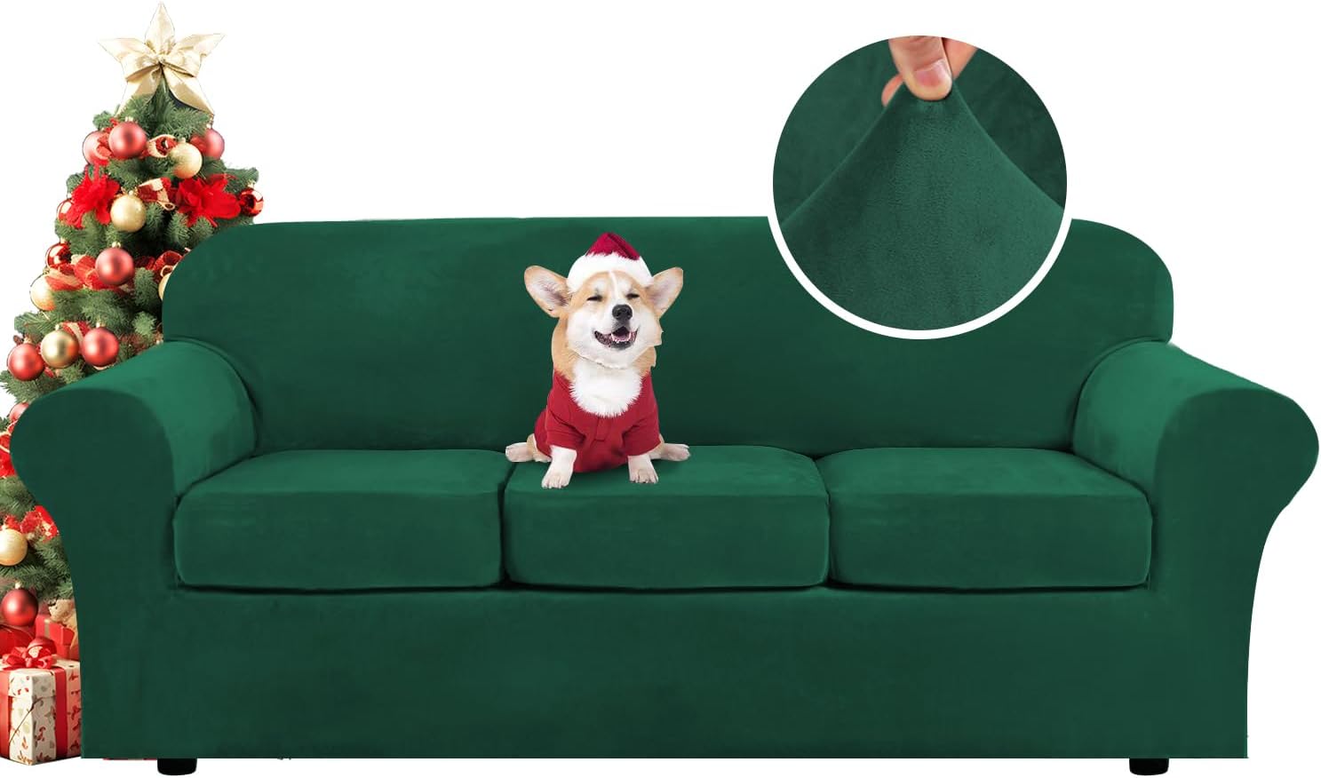 Modern Velvet Plush 4 Piece High Stretch Sofa Slipcover Review