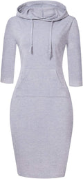 Womens Cotton Blend Pullover Hoodie Dress - Comfortable Casual Fit