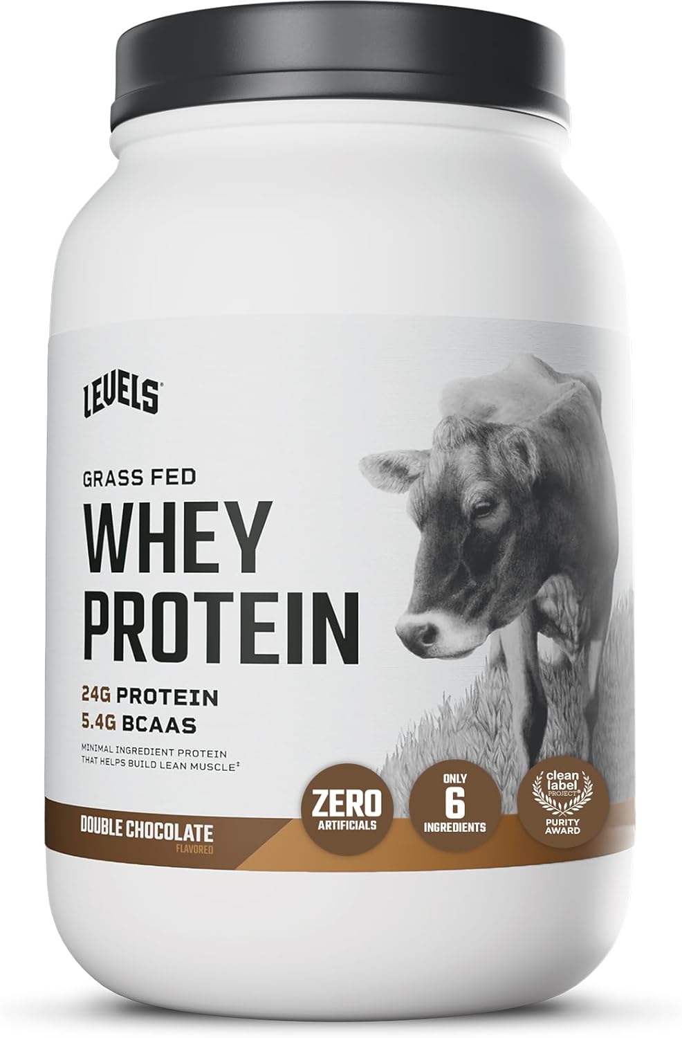 Levels Grass Fed Whey Protein Powder, Double Chocolate Delight