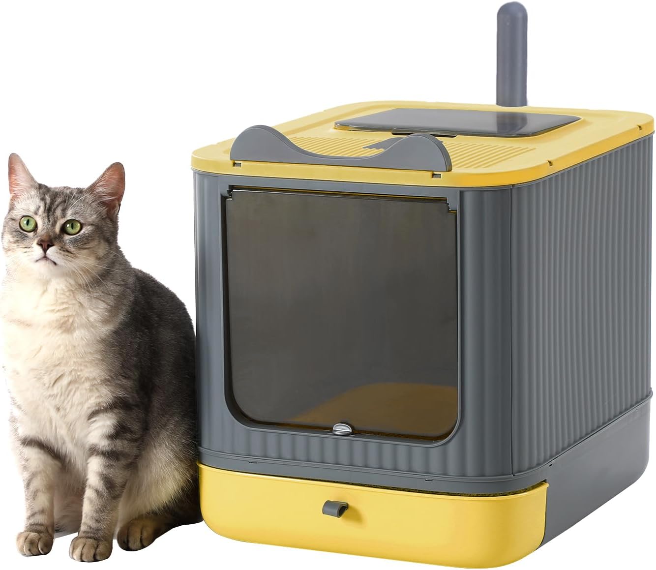 Upgraded Fully Enclosed Cat Litter Box for Easy Cleaning
