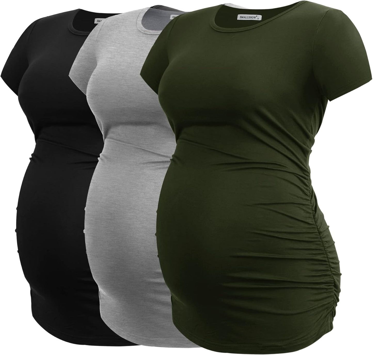 Smallshow Women's Maternity Tops Side Ruched Tunic T-Shirt Review