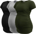 Smallshow Women's Maternity Tunic T-Shirt - Side Ruched Comfort Shoes