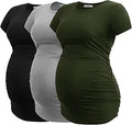 Smallshow Women's Maternity Side Ruched Tunic T-Shirt (Style CZZP)