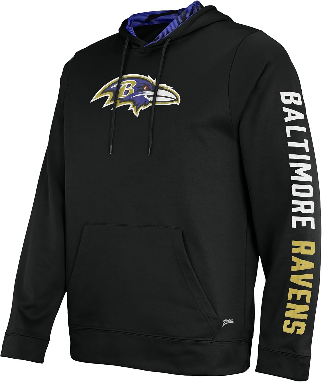 Zubaz NFL Football Men's Solid Team Hoodie with Camo Lined Hood