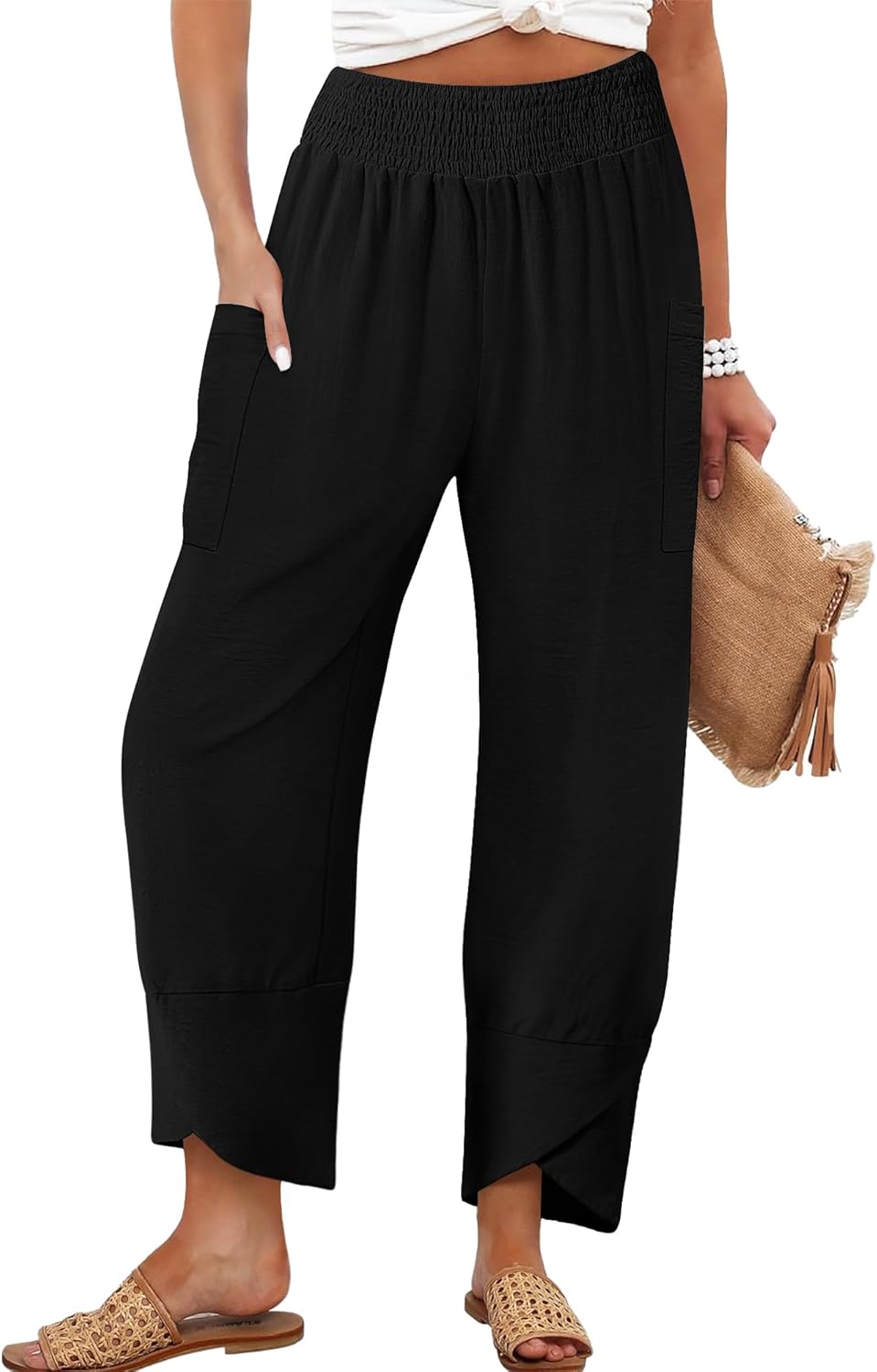 Women's Summer High Waisted Baggy Pants for Effortless Style