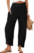 Women's Summer High Waisted Baggy Wide Leg Linen Pants - Cool Comfort
