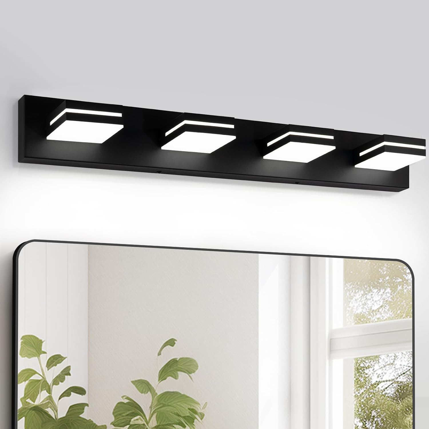 OKELI 4-Light Bathroom Vanity Light with Dimmable Features