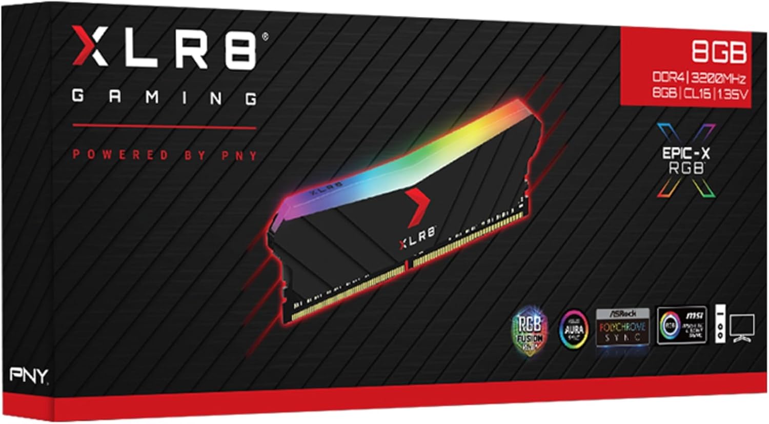 PNY XLR8 Gaming 8GB DDR4 3200MHz Memory for Gamers and PC Enthusiasts