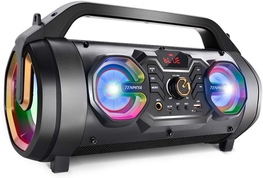 TENMIYA 30W Bluetooth Speaker: Booming Bass & Vibrant Lights!