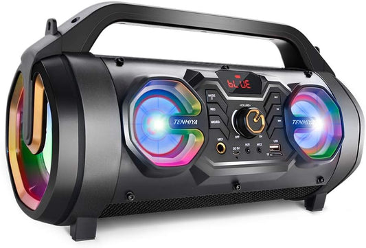 TENMIYA 30W Bluetooth Speaker: Booming Bass & Vibrant Lights!