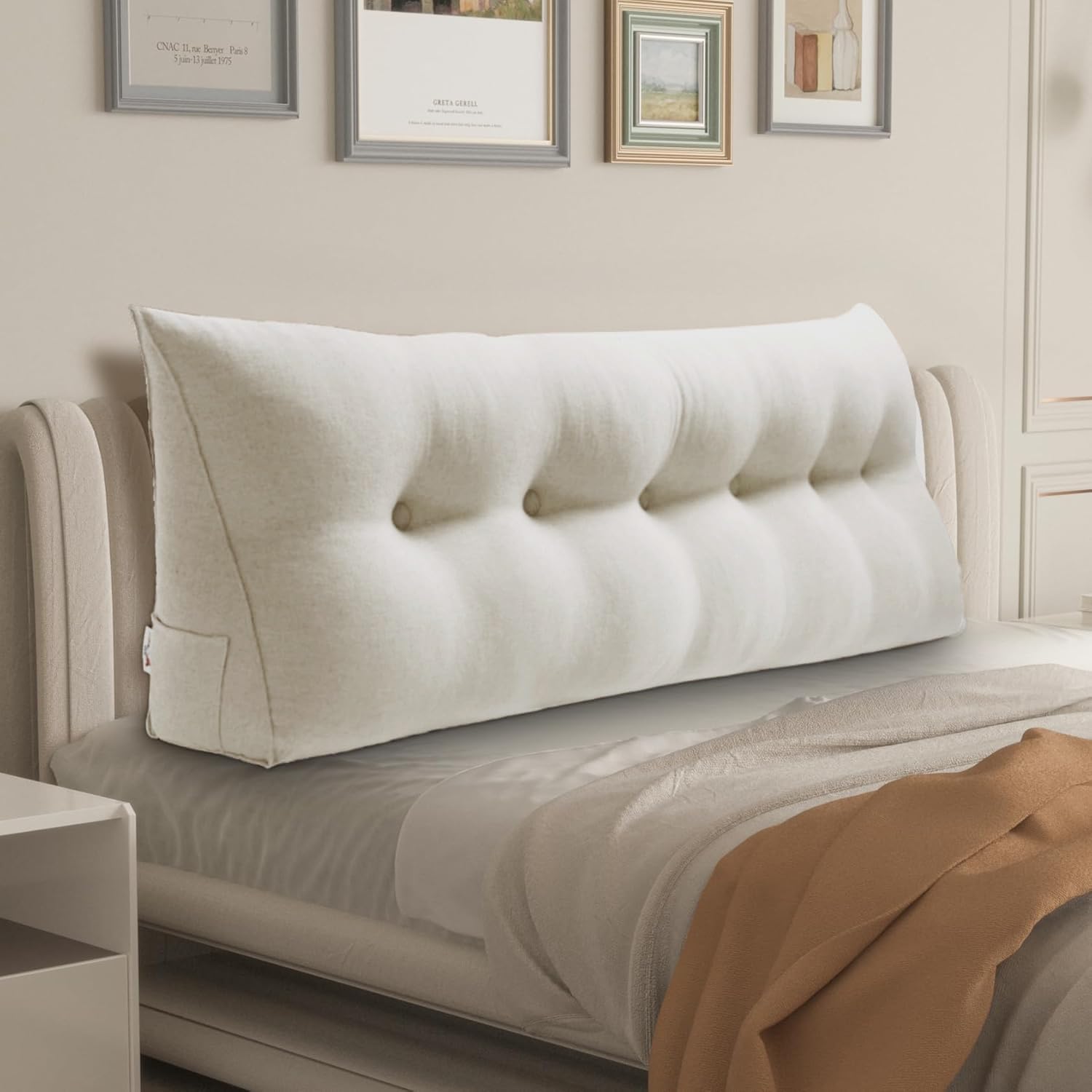 WOWMAX Triangular Bed Wedge Pillow for Headboard Comfort