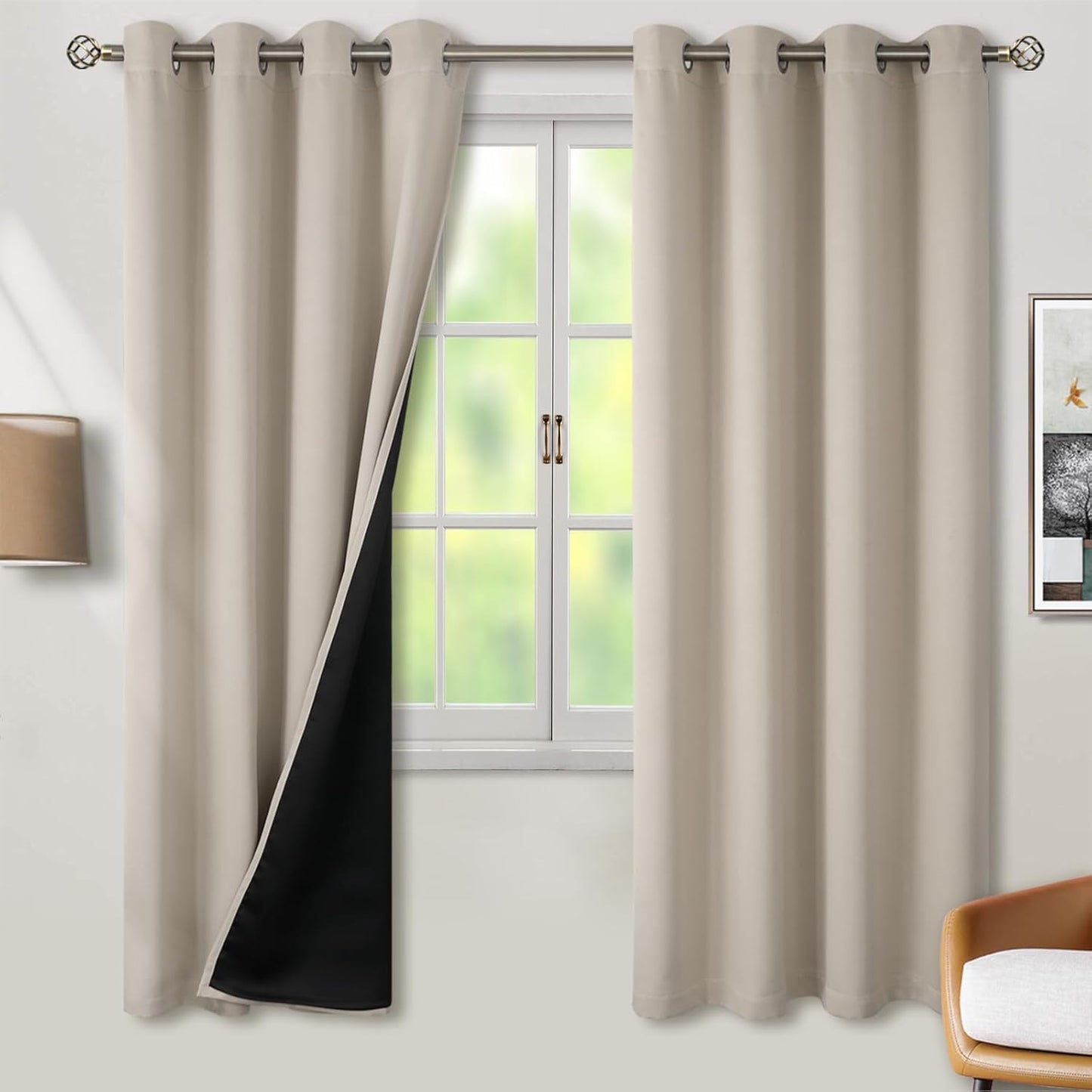 BGment Thermal Insulated Blackout Curtains for Bedroom 52x72