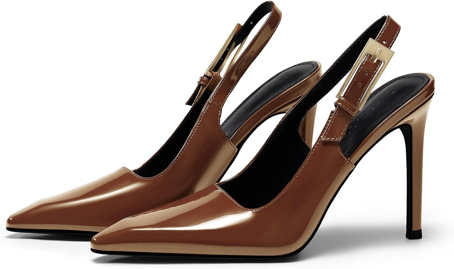 Coutgo Women's Slingback High Heels for Elegant Style