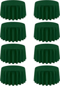 8 Pack Round Tablecloth 90 in Hunter Green Table Cloth - Durable
