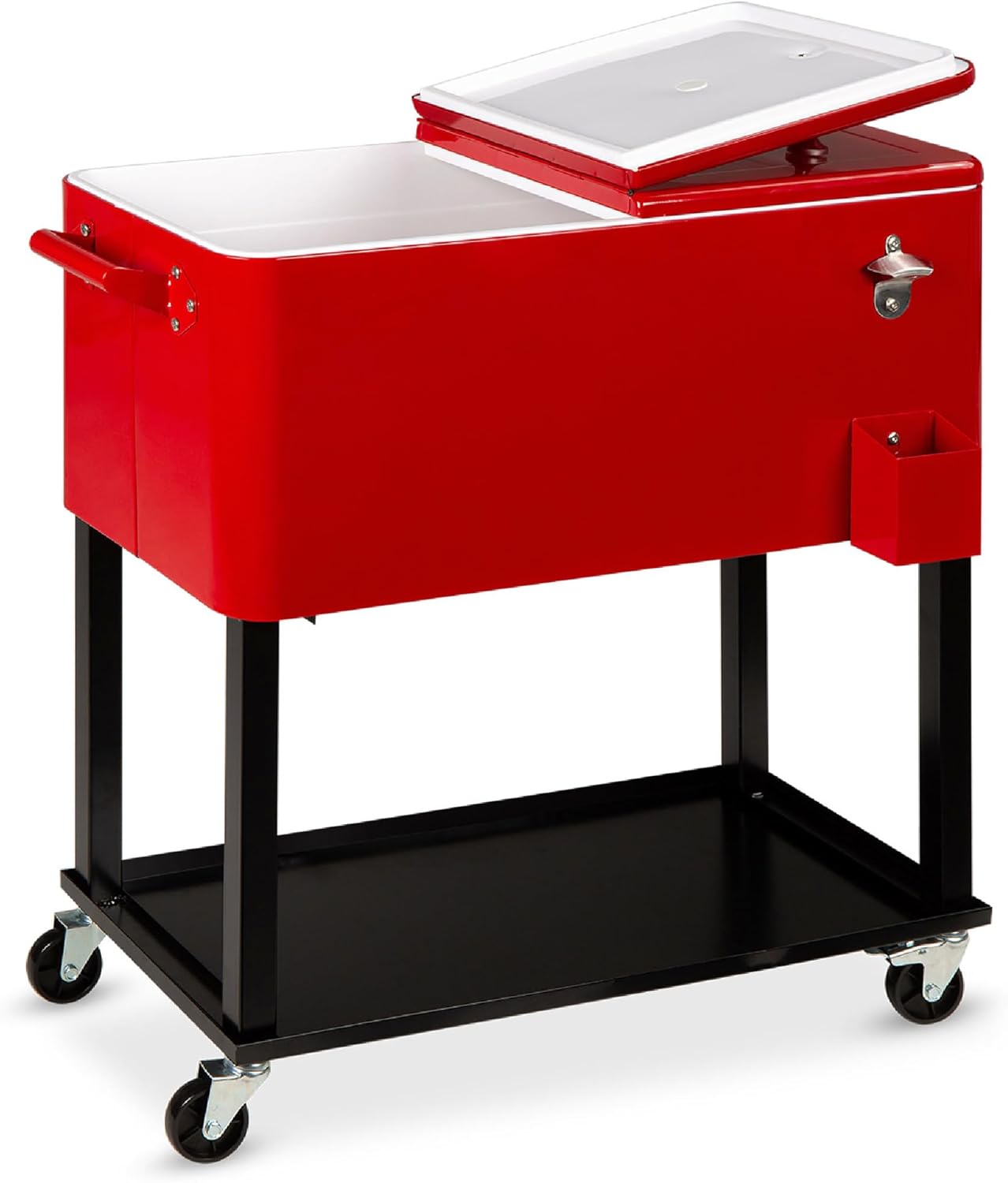 80-Quart Outdoor Steel Rolling Cooler Cart for All Your Needs