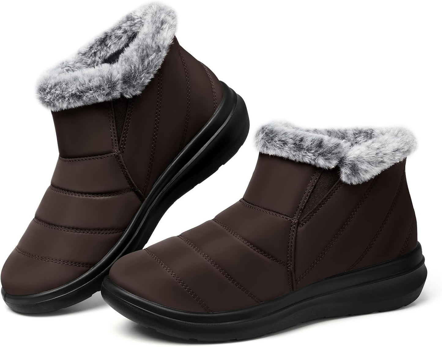 Winter Waterproof Boots for Women: Insulated Ankle Fur Lined