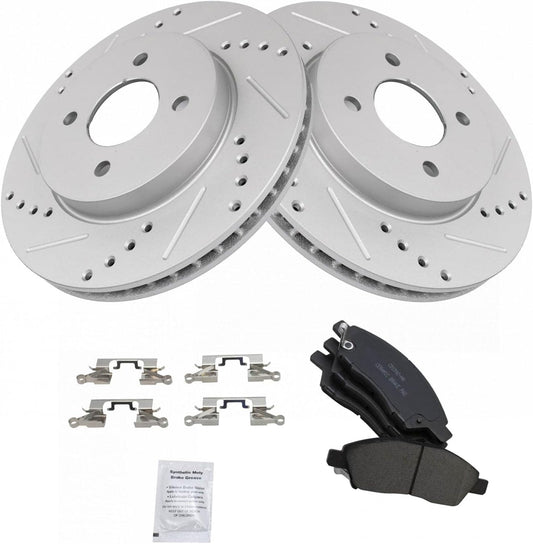TRQ Front Performance Brake Pad & Rotor Kit for Nissan Versa
