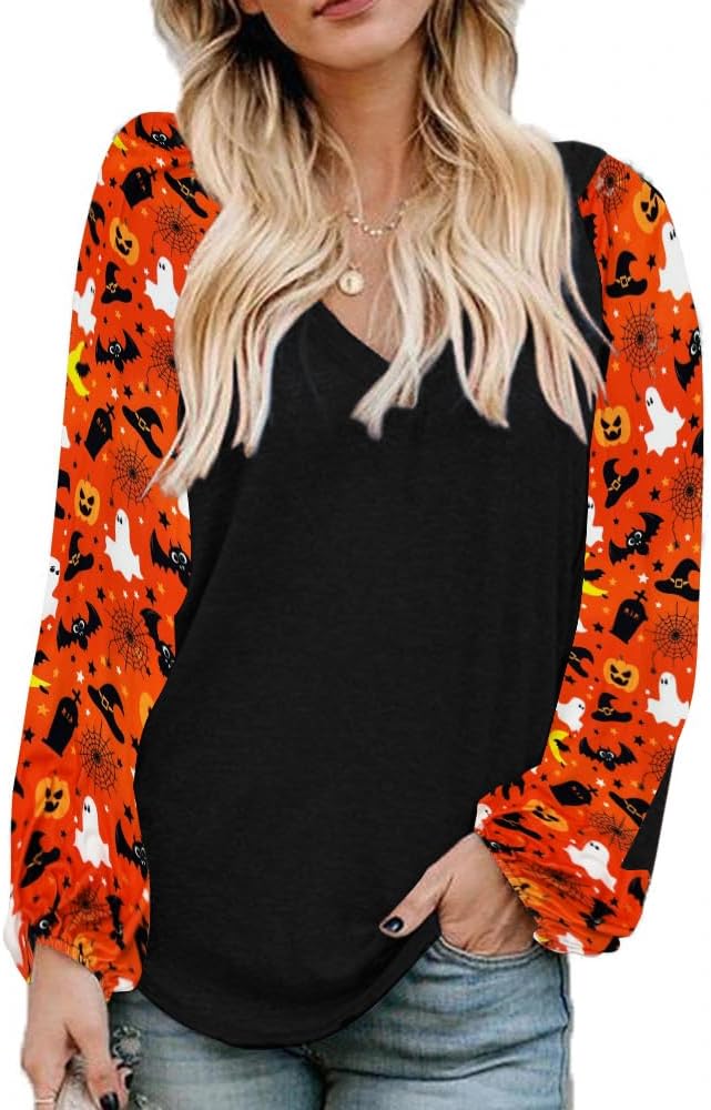 Beyove Boho Tops for Women Long Sleeve V Neck Casual Blouses