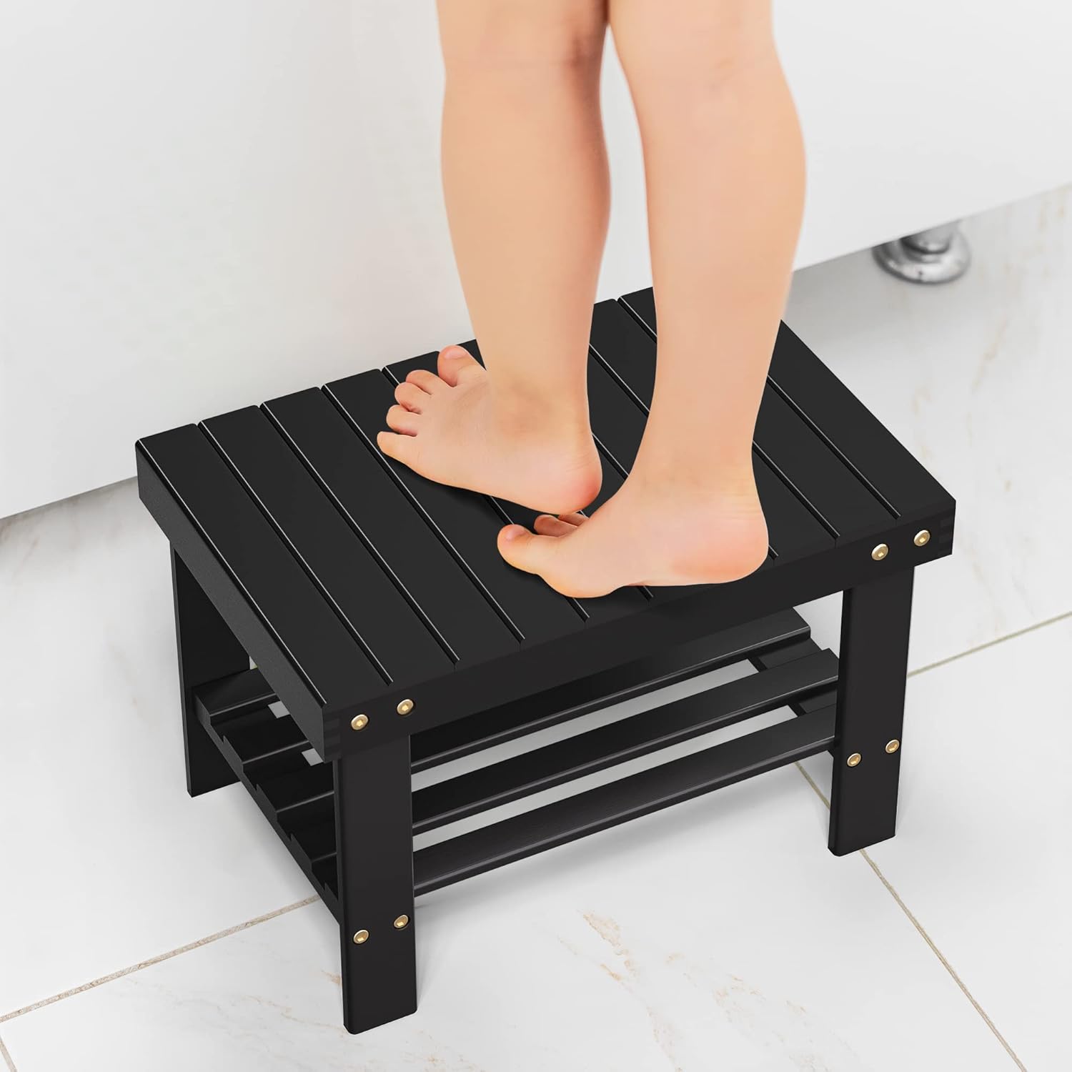Wooden Step Stool for Kids and Adults - Versatile Foot Rest