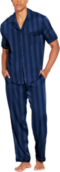 Ekouaer Men Satin Silk Pajamas Set 2 Piece Button Down - Smooth Men's