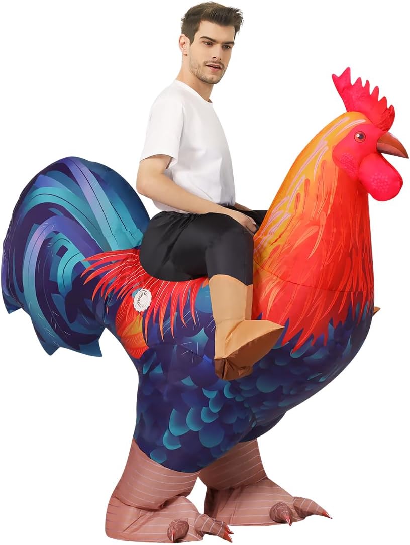 Inflatable Chicken Costume for Adults - Funny Rooster Suit