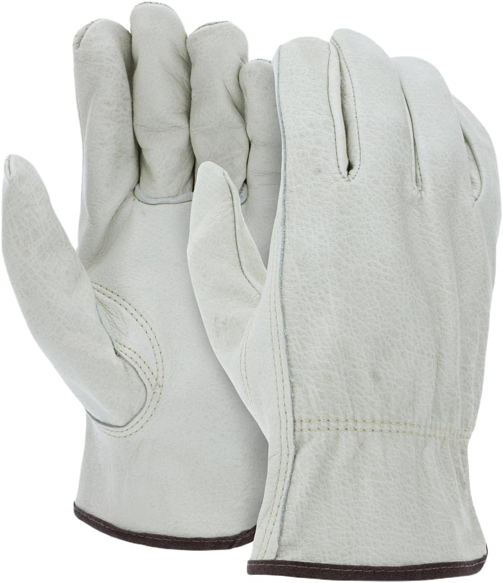 Heavy Duty Cowhide Leather Driver Work Gloves for Tough Tasks