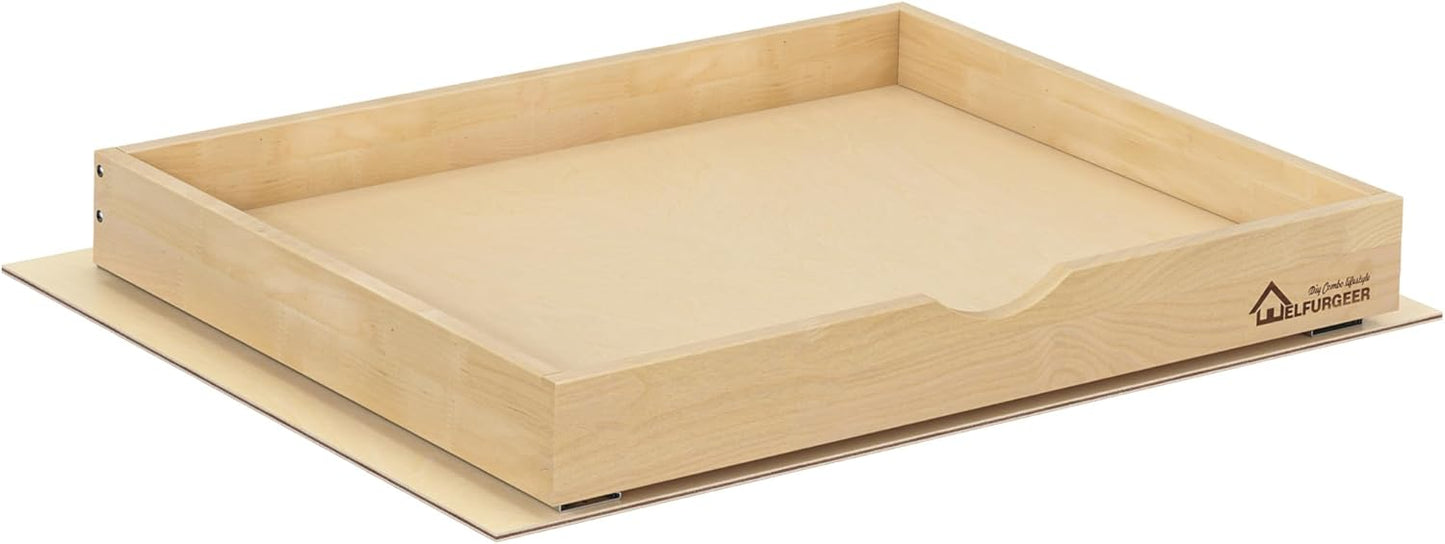 Premium Birchwood Pull-Out Cabinet Drawers for Home & Kitchen