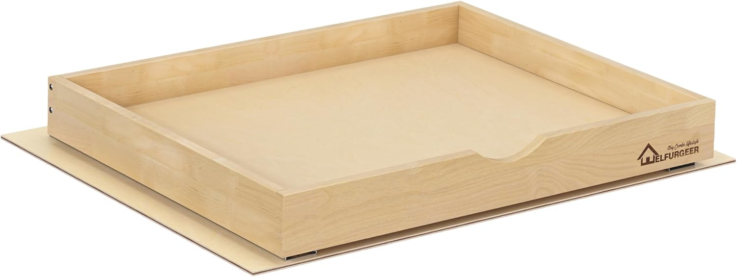 Premium Birchwood Pull-Out Cabinet Drawers for Home & Kitchen