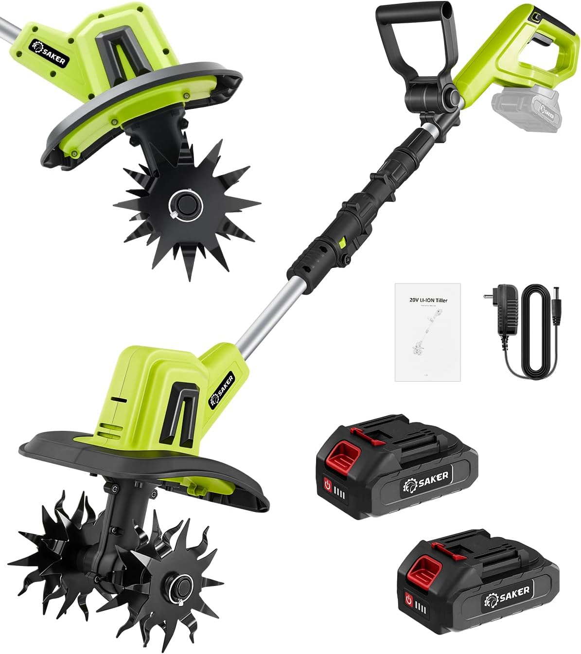Saker 22V Cordless Electric Garden Tiller for Efficient Gardening