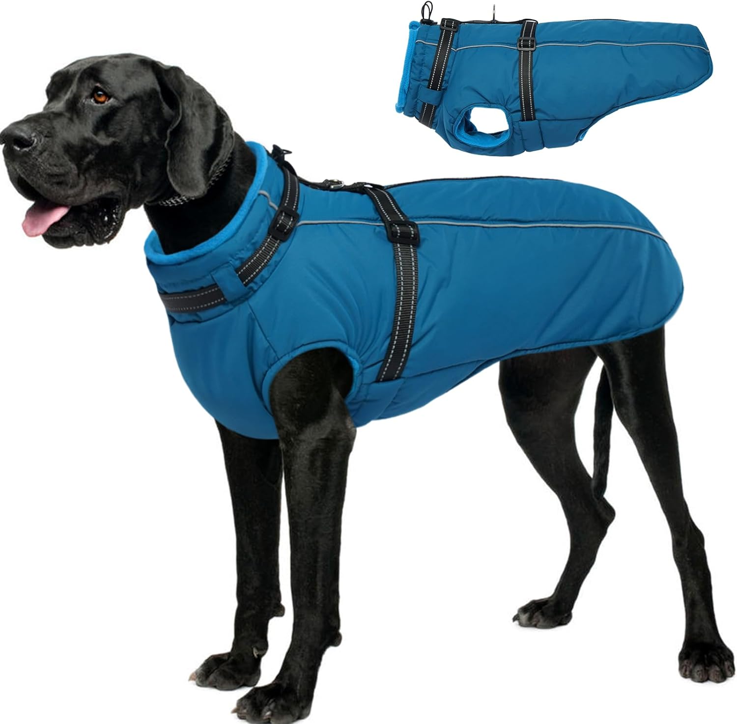 Lelepet Dog Coat with Built-in Harness for Large Dogs