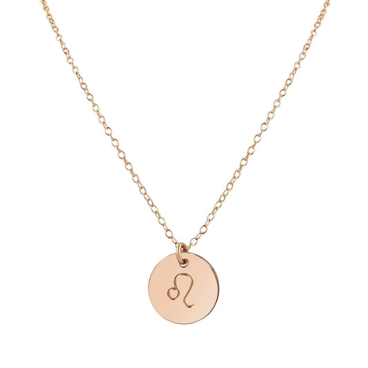 Rose Gold Leo Necklace - Astrology Charm for Good Luck