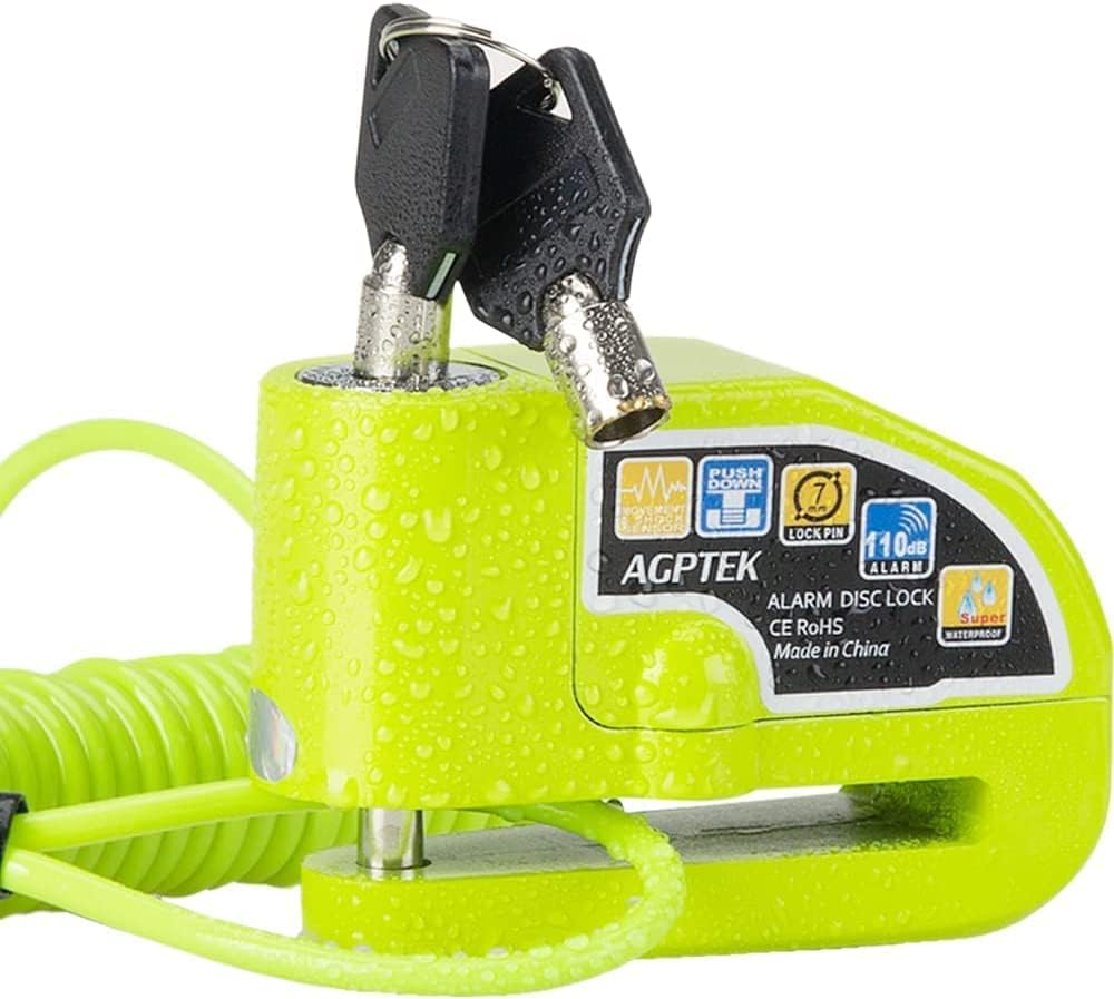 AGPTEK 110db Motorcycle Alarm Lock Set - Secure Anti-Theft Protection