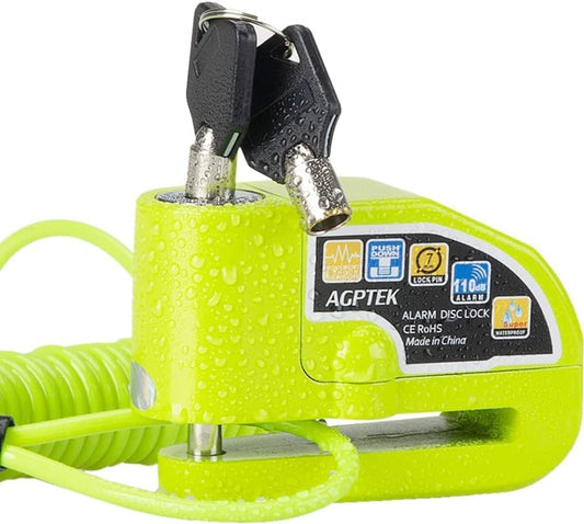 AGPTEK 110db Motorcycle Alarm Lock Set - Secure Anti-Theft Protection