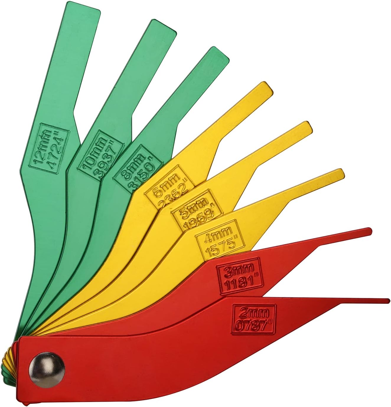 MEASUREMAN 8-Piece Brake Pad Gauge Tool Set - Metric & SAE Callouts