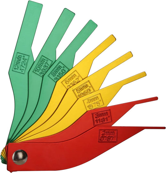 MEASUREMAN 8-Piece Brake Pad Gauge Tool Set - Metric & SAE Callouts