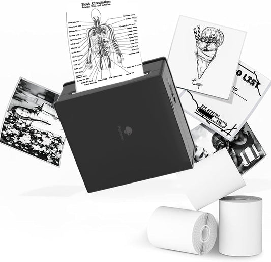 Portable Bluetooth Sticker Printer + 3 Paper Rolls