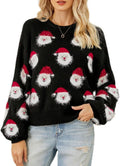 Womens Casual Leopard Print Knitted Pullover Sweaters
