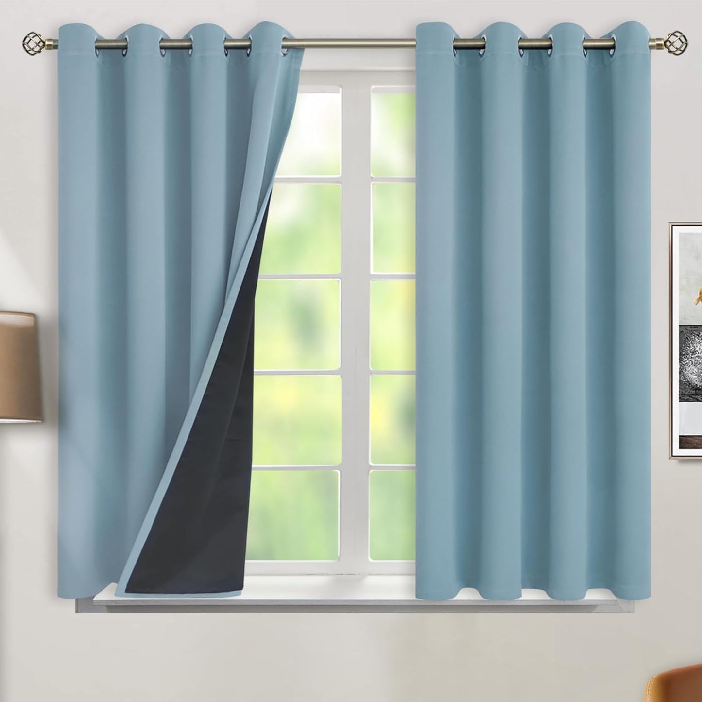 BGment Short Blackout Curtains for Bedroom - Energy Efficient Panels