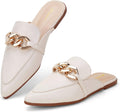 Pointed Toe Mules for Women - Slip On Flats with Cushion