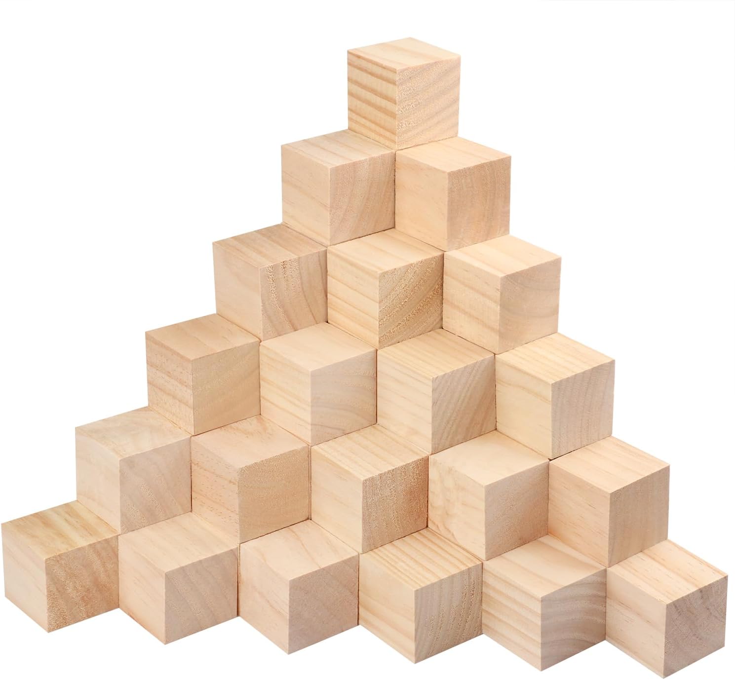 60 Packs Wooden Blocks for Crafts - 2 Inch Pine Wood Cubes