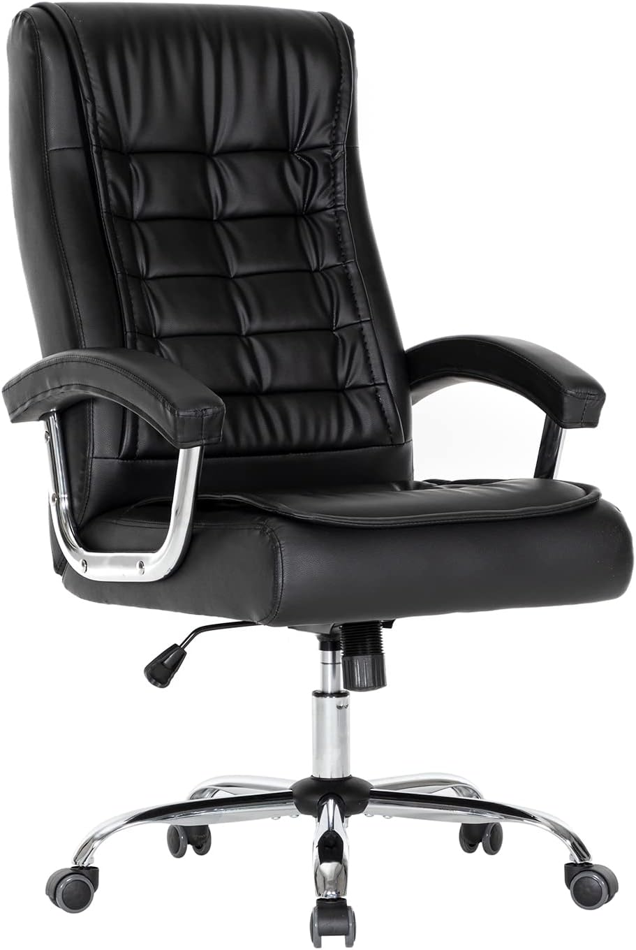 Executive Office Chair Adjustable Leather High Back Swivel Design