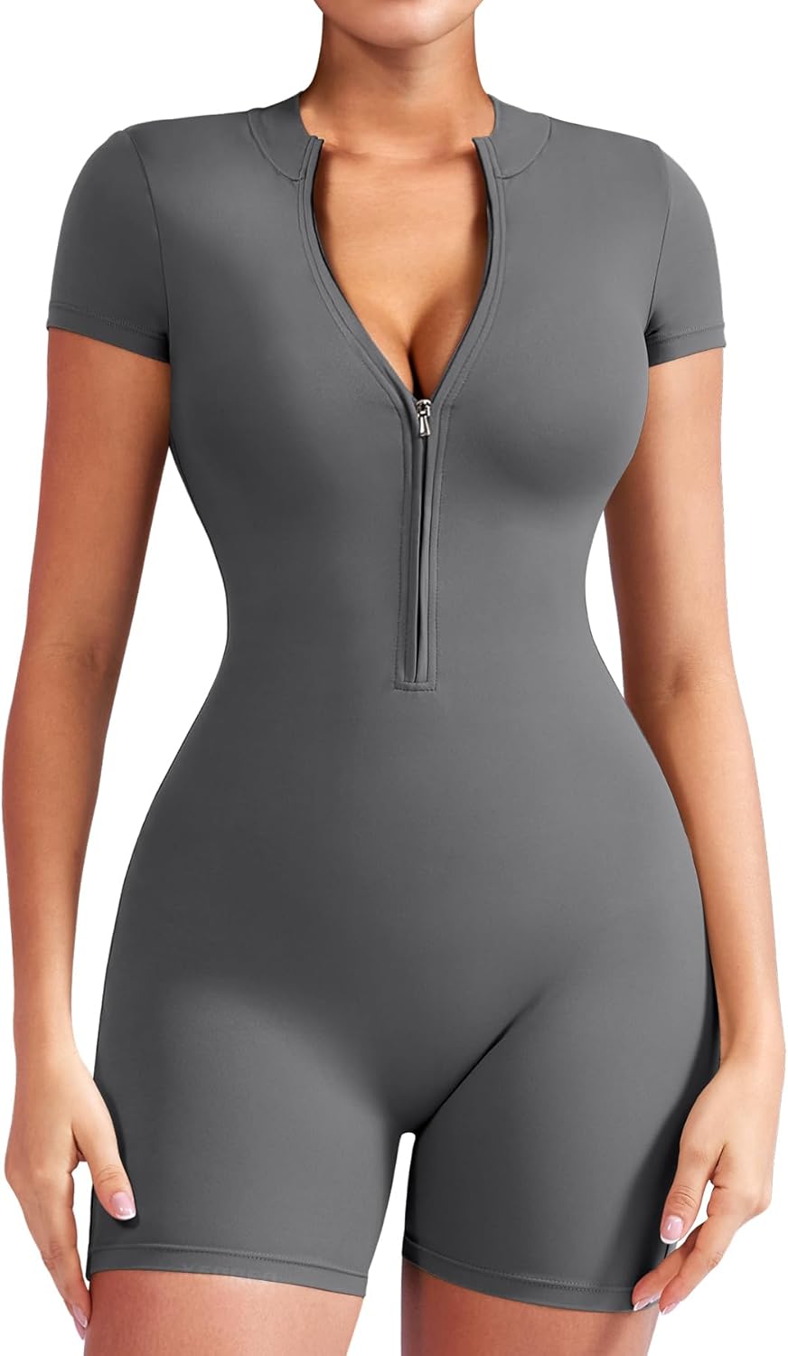 YEOREO Women Short Sleeve Workout Jumpsuit for Active Style