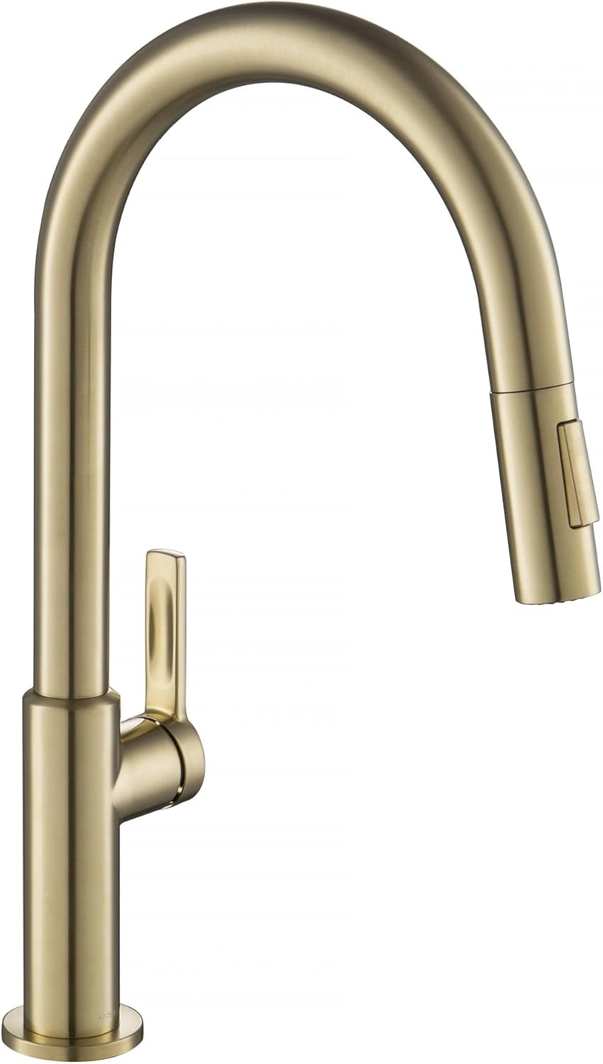 KRAUS Oletto Pull Down Kitchen Faucet in Antique Champagne Bronze