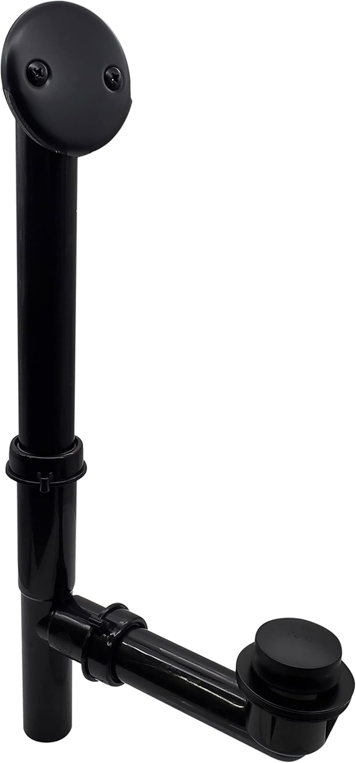 Westbrass 14 in Black Tubular Bathtub Waste & Overflow Assembly