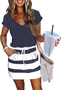 Womens Summer Dress Lantern Sleeve Square Neck Tie Front (Style RBDR)