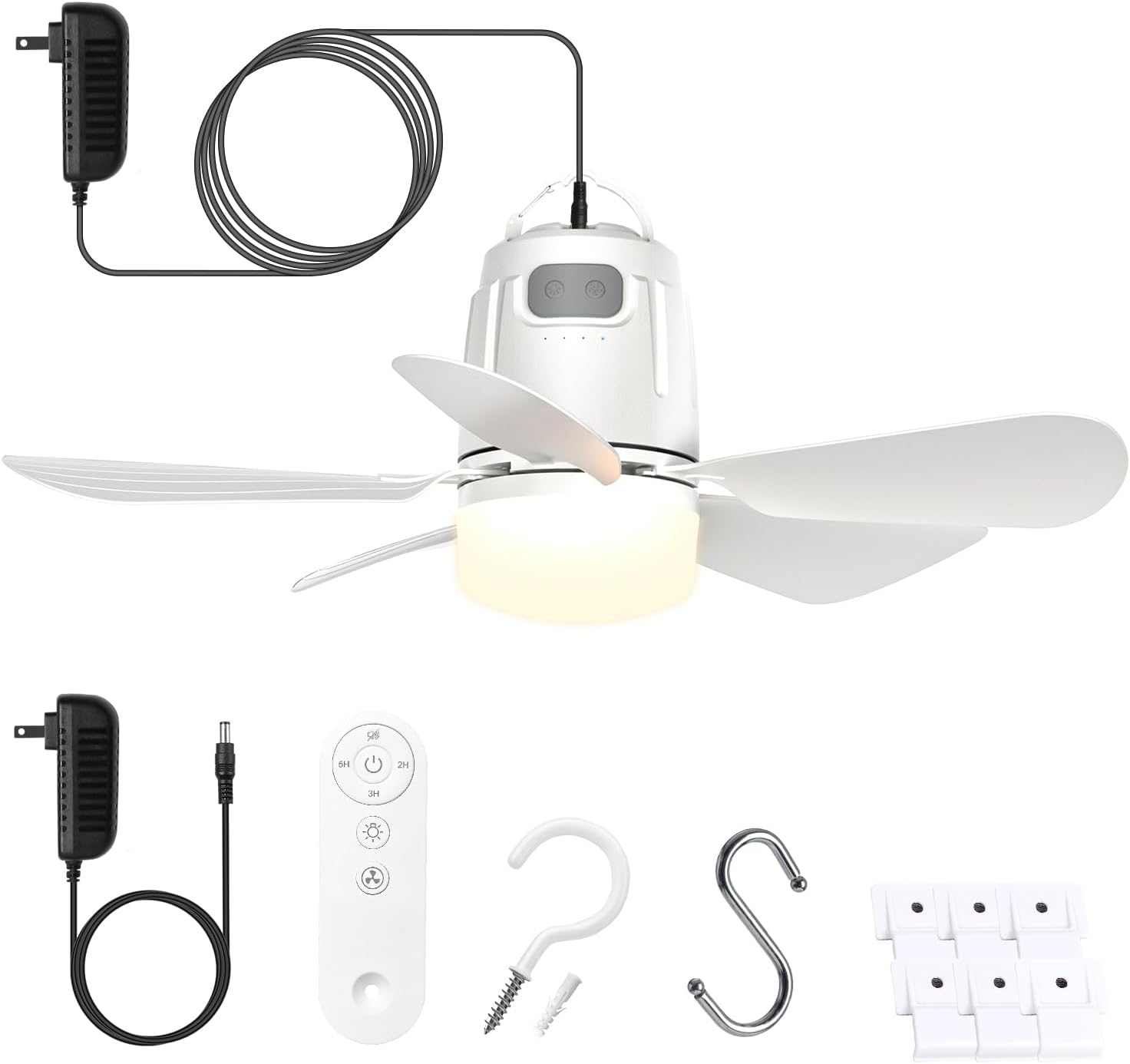 Gazebo Fan Outdoor Hanging with Light for Patios and Canopies