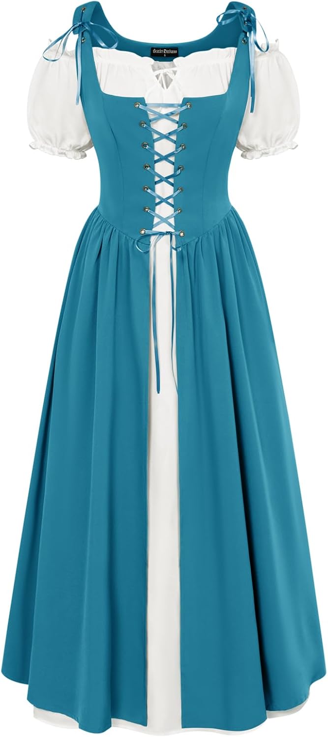 Scarlet Darkness Halloween Renaissance Costume for Women Peasant Dress