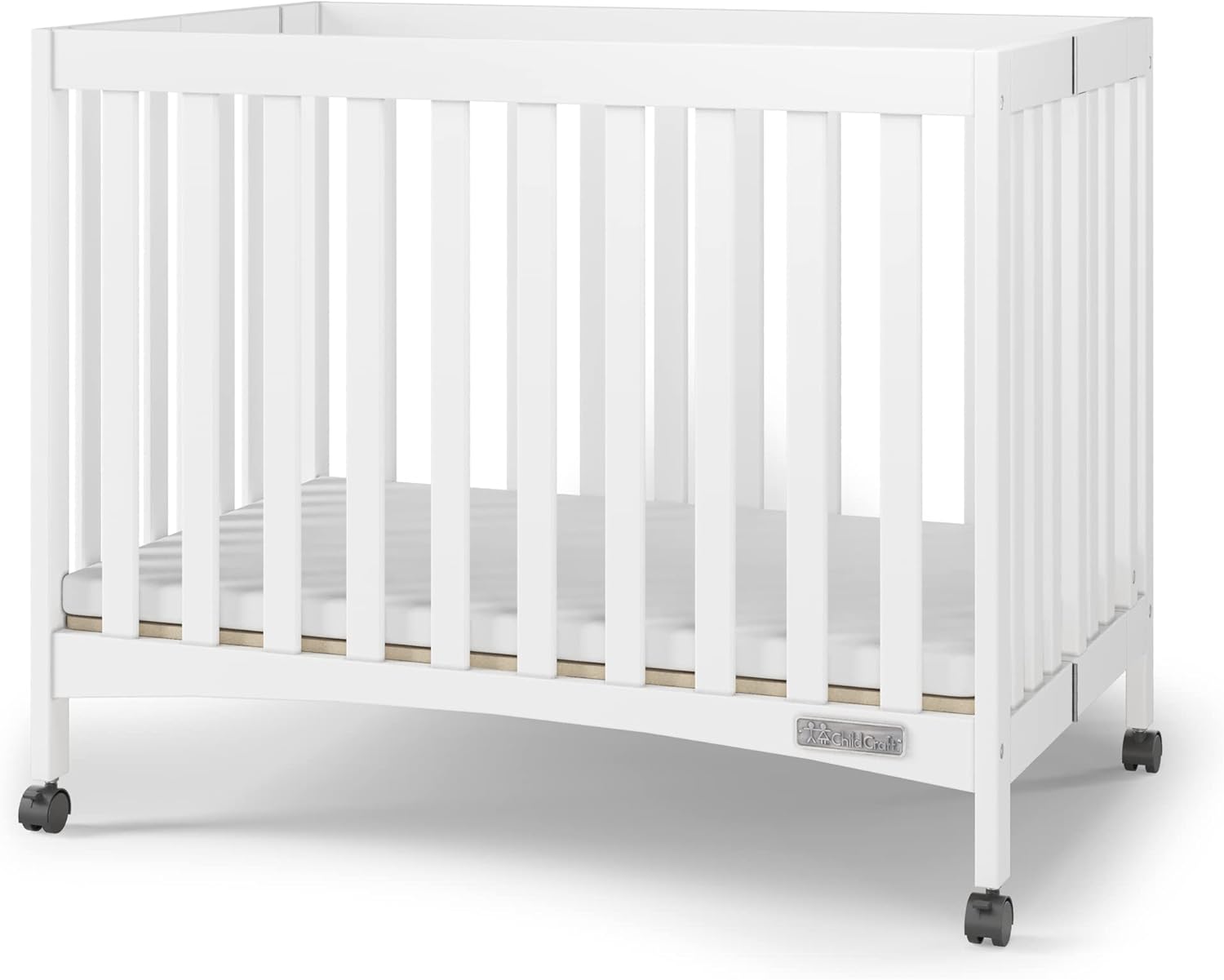 Child Craft London Mini Compact Folding Crib with 2 Mattresses